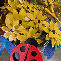 mini metal sunflowers